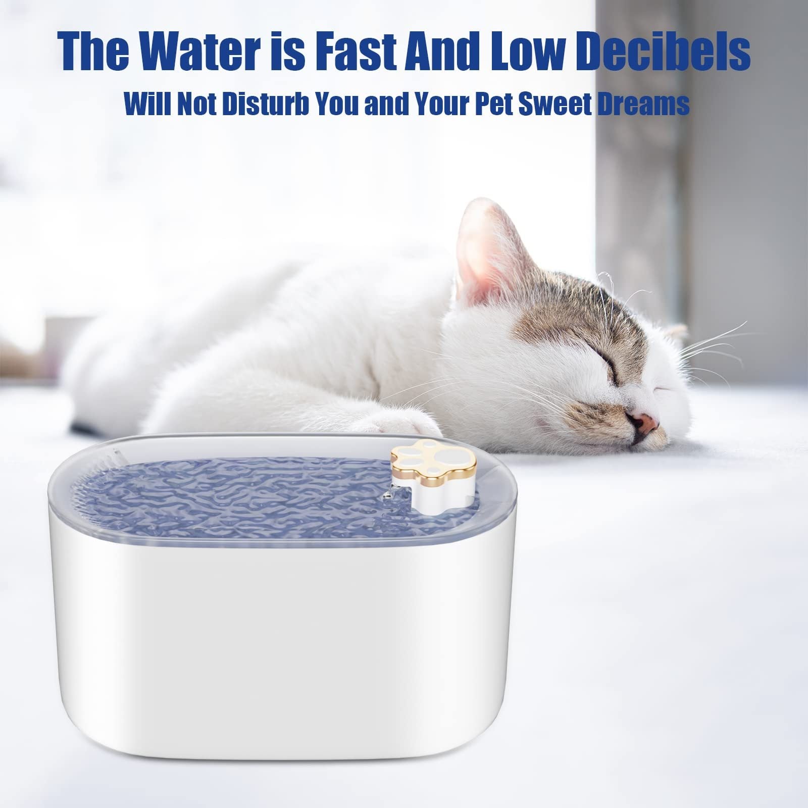Fuente de agua automática de 3 litros para gatos y perros - Dispensador ultrasilencioso con filtro y luz LED