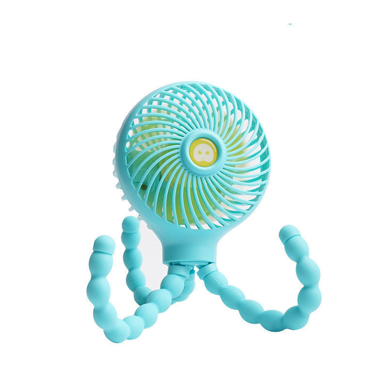 Mini Ventilateur Pliable Octopus – Ventilateur Portable USB Rechargeable pour Poussette, Lit et Plus
