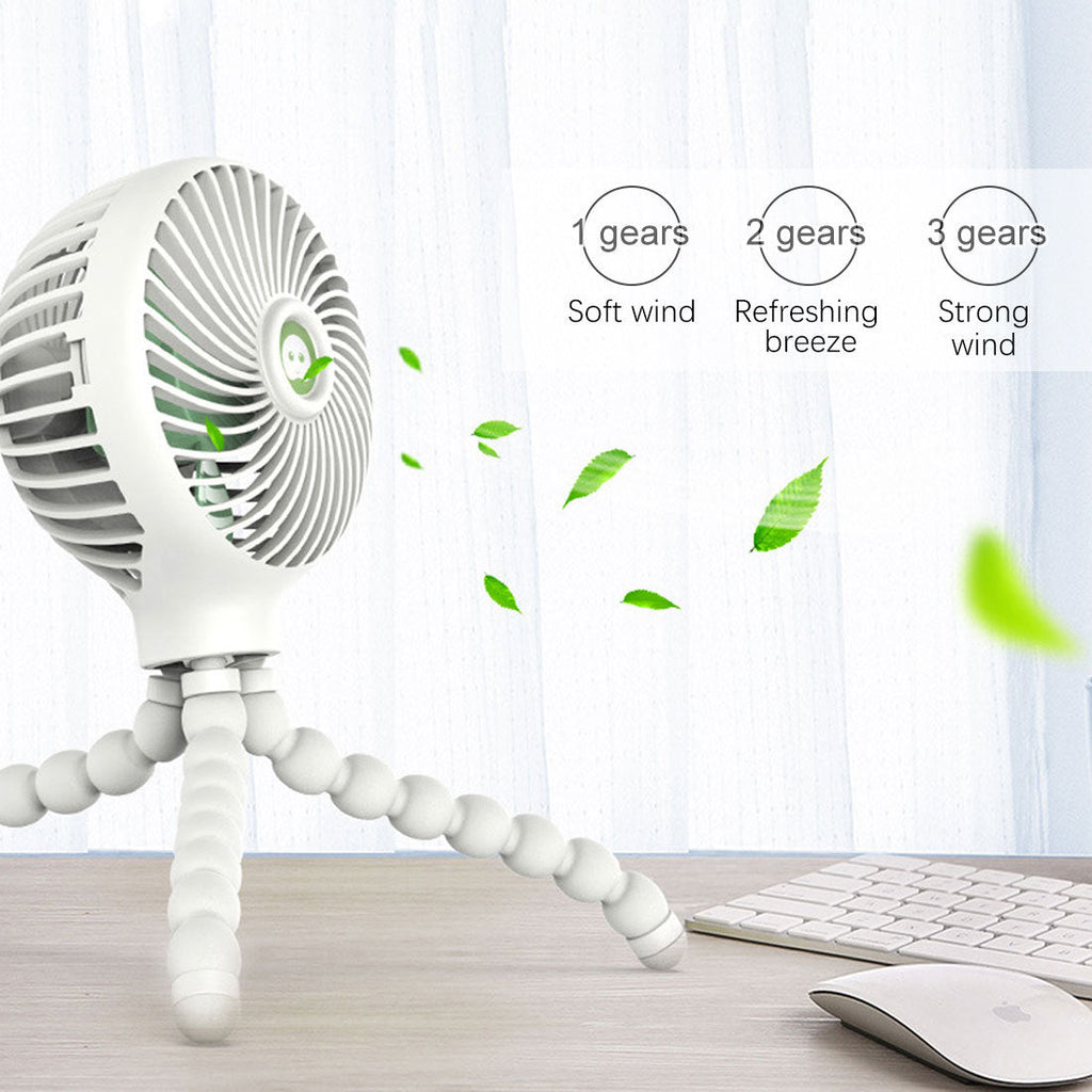 Mini-ventilateur pliable Octopus – Ventilateur portable USB rechargeable pour poussette, lit et plus