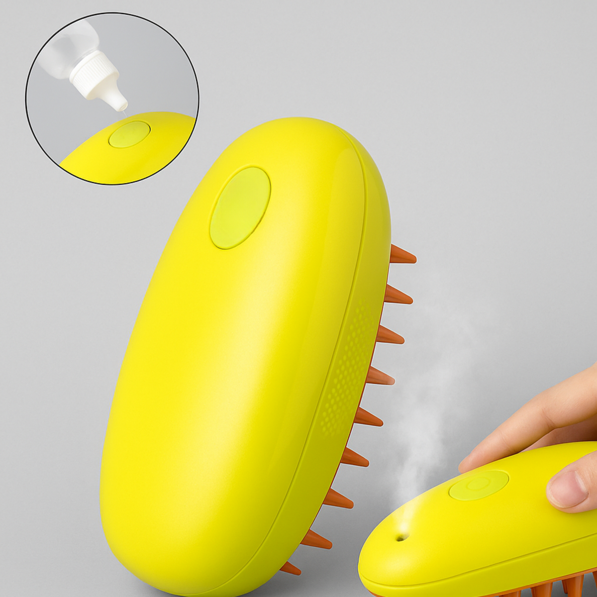 Brosse Vapeur Électrique 3 en 1 pour Animaux – Pulvérisateur, Massage et Toilettage Chiens & Chats