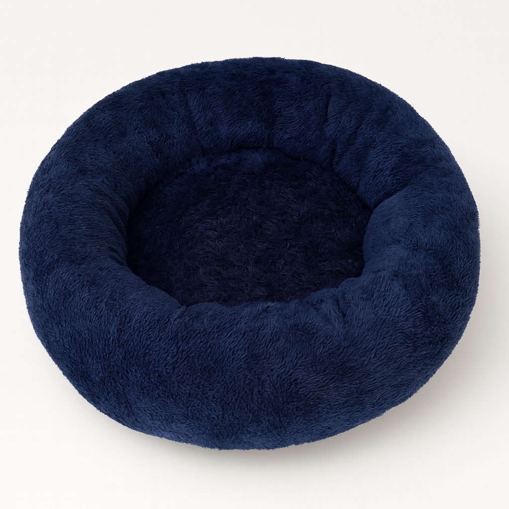 Lit Rond en Peluche Lavable pour Animaux – Nid Douillet pour Chats et Chiens avec Poignées Pratiques