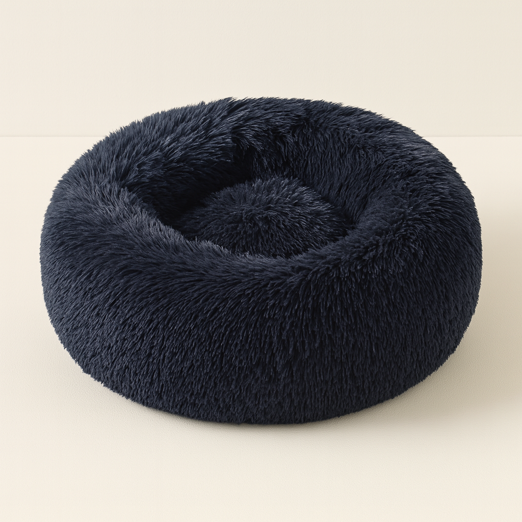 Lit Rond en Peluche Lavable pour Animaux – Nid Douillet pour Chats et Chiens avec Poignées Pratiques