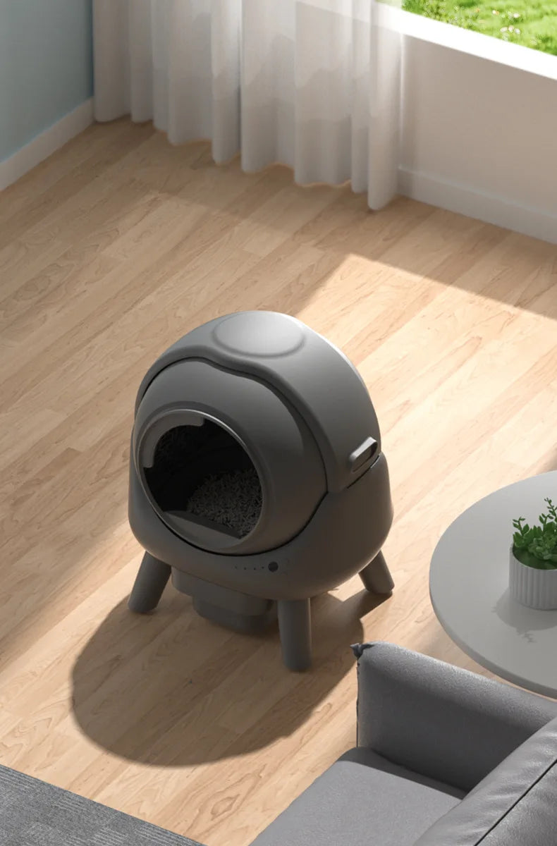 Litière Intelligente Premium pour Chat, Auto-Nettoyante, Nettoyage Facile, Contrôlée par Application, Grande Capacité, Élimination des Odeurs, Surveillance Intelligente, Sécurité