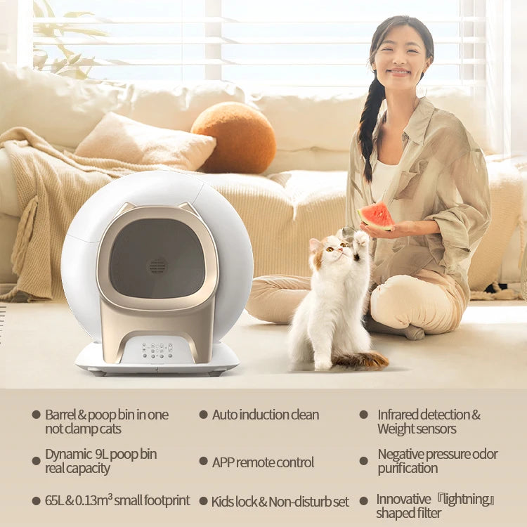 Electric Smart Litter Box Self Cleaning Cat Toilet Cat Litter Box Automatically