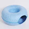 Wholesale Luxury Creative Double-Storey Donuts Shape Custom Felt Pet Cat Bed New Hot Manufacturer's Peekaboo Cat Cave Solid