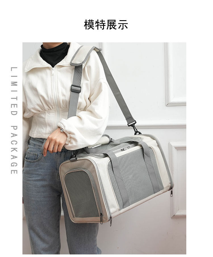 Cat Bag Outgoing Portable Large Capacity Breathable Cat Car Cage Cat Cage Dog Bag Portable Crossbody Foldable Pet Bag