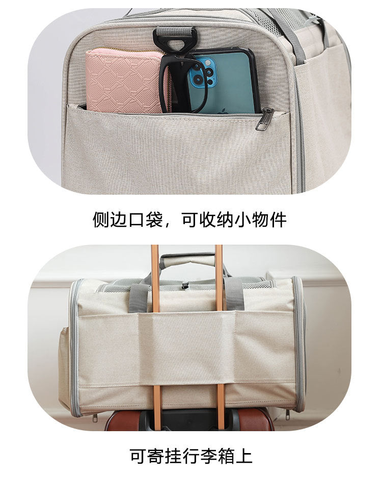 Cat Bag Outgoing Portable Large Capacity Breathable Cat Car Cage Cat Cage Dog Bag Portable Crossbody Foldable Pet Bag