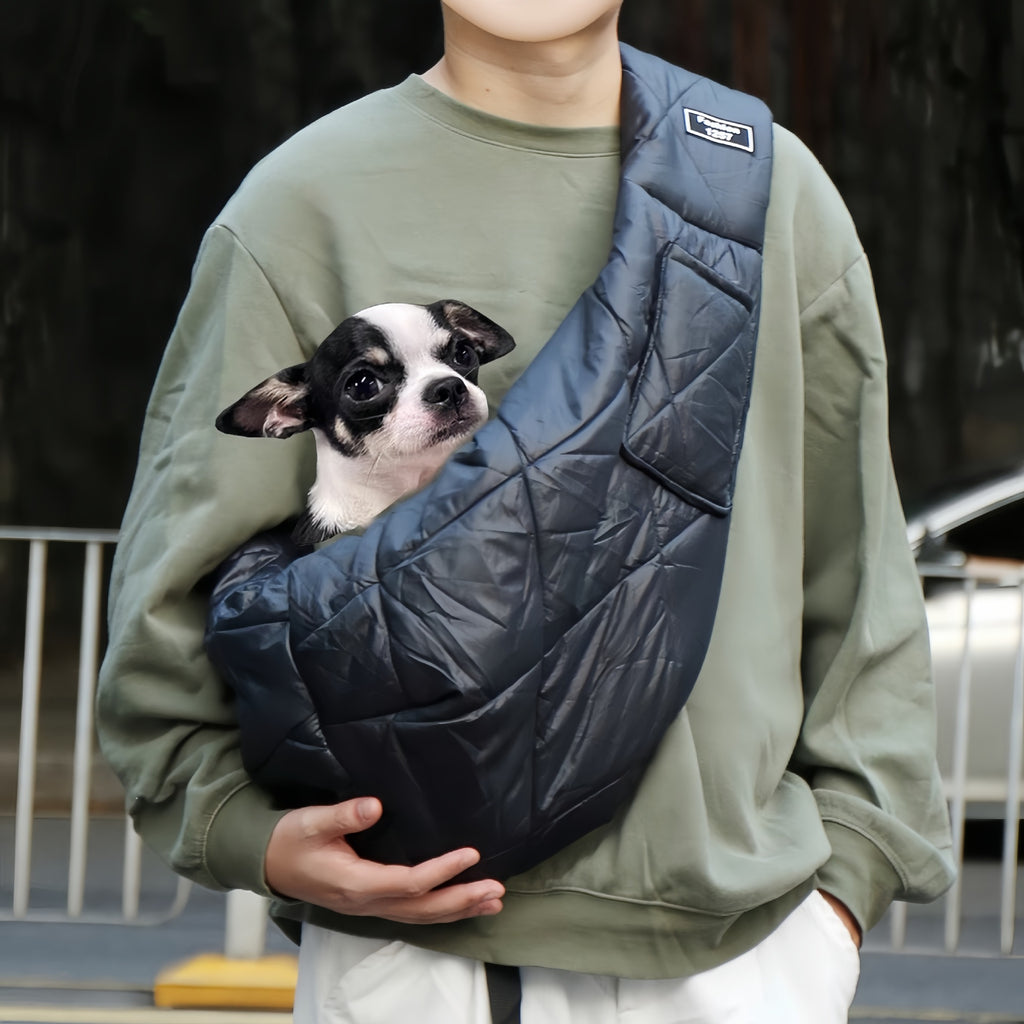 Dog Messenger Bag Cat Bag Outgoing Portable Small Dog Pet Bag Large Capacity Winter Warm Breathable Chest Backpack