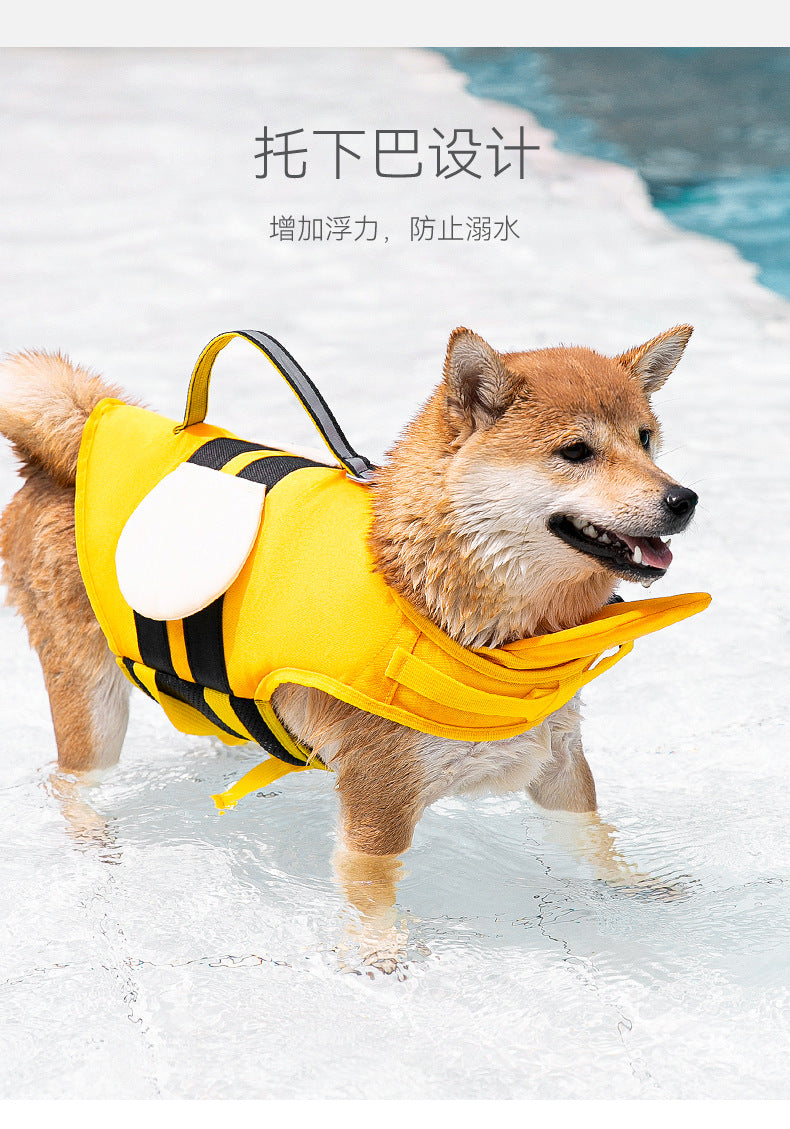 Summer Animal Modeling Small Bee Dog Life Jackets Medium Small Dog Universal Dog Swimsuit Pet Flotation Suit