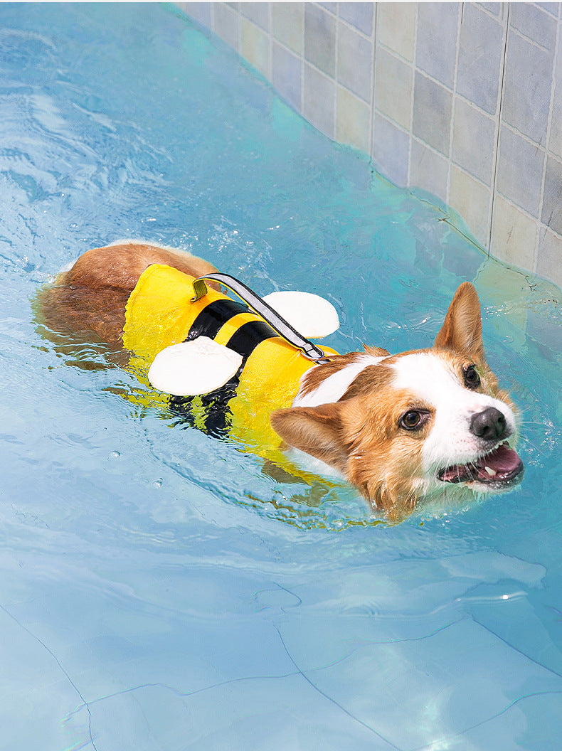 Summer Animal Modeling Small Bee Dog Life Jackets Medium Small Dog Universal Dog Swimsuit Pet Flotation Suit