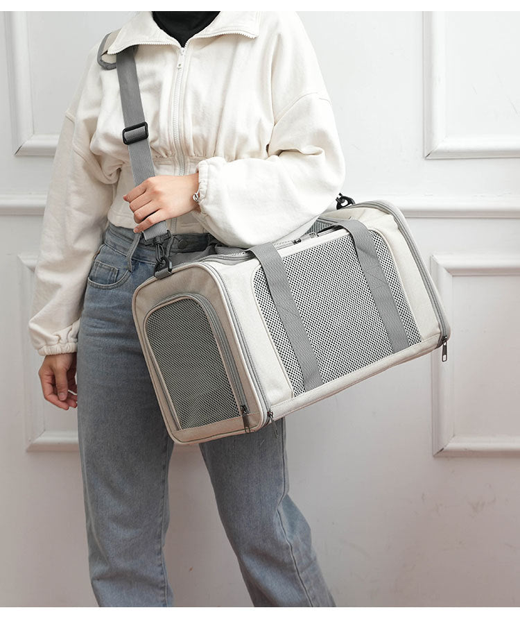 Cat Bag Outgoing Portable Large Capacity Breathable Cat Car Cage Cat Cage Dog Bag Portable Crossbody Foldable Pet Bag