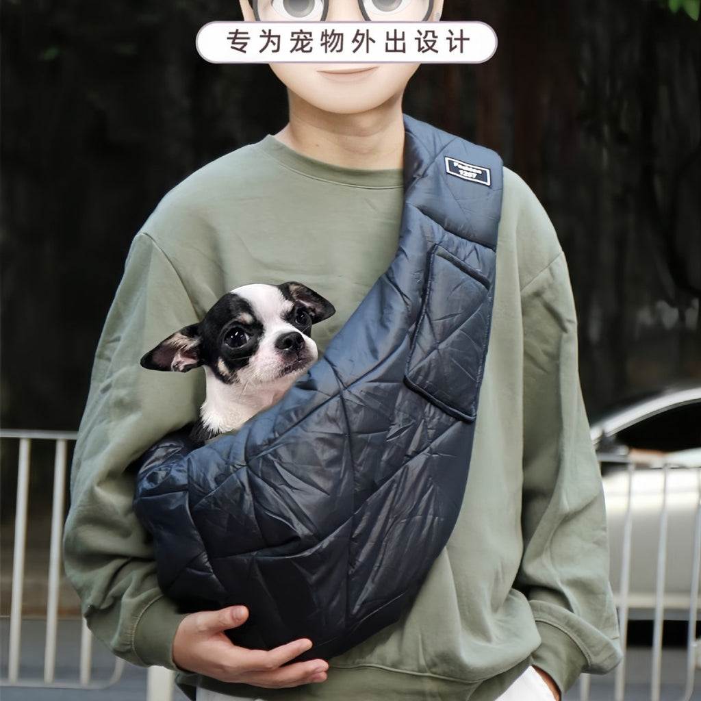 Dog Messenger Bag Cat Bag Outgoing Portable Small Dog Pet Bag Large Capacity Winter Warm Breathable Chest Backpack