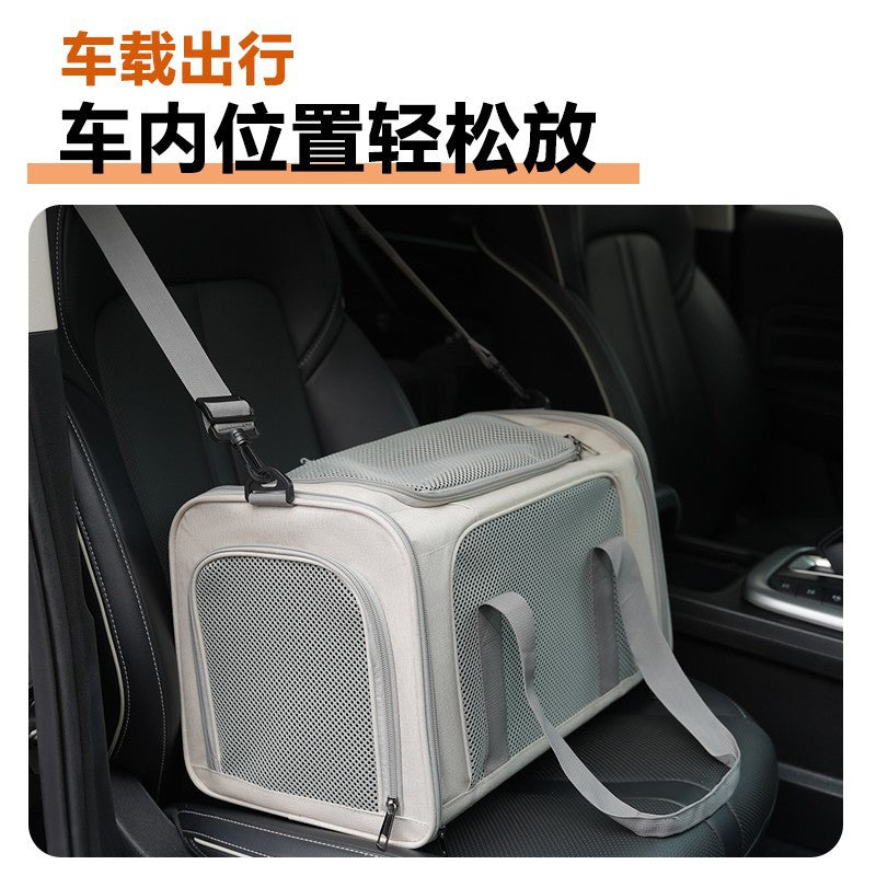 Cat Bag Outgoing Portable Large Capacity Breathable Cat Car Cage Cat Cage Dog Bag Portable Crossbody Foldable Pet Bag
