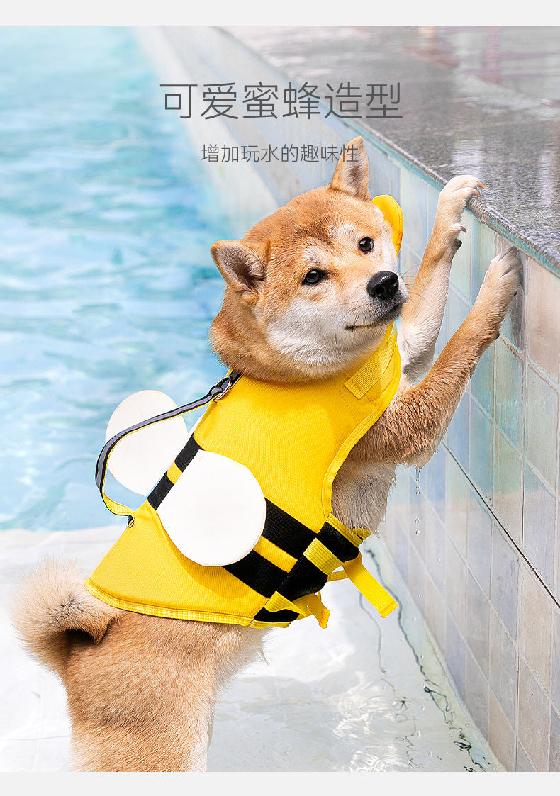 Summer Animal Modeling Small Bee Dog Life Jackets Medium Small Dog Universal Dog Swimsuit Pet Flotation Suit