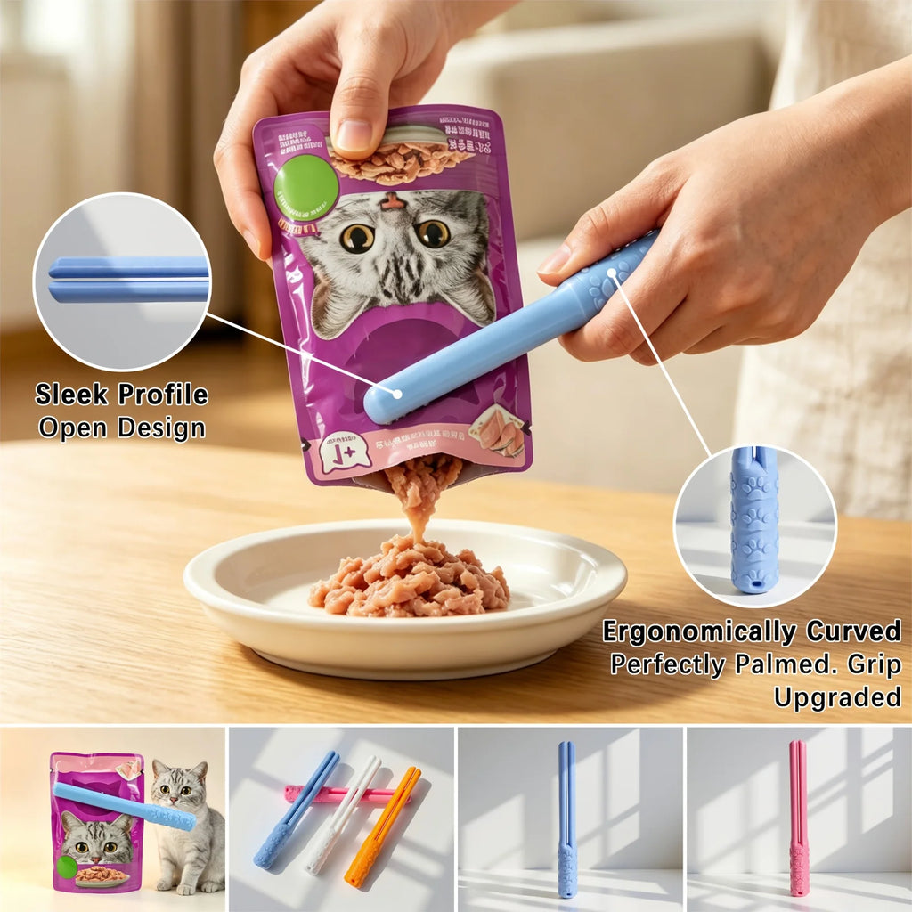 2026 New Pet Wet Food Squeezer Portable Cat Dog Wet Meal Pack Squeezing Tool Protective Nails Easy Clean Durable Squeeze Device