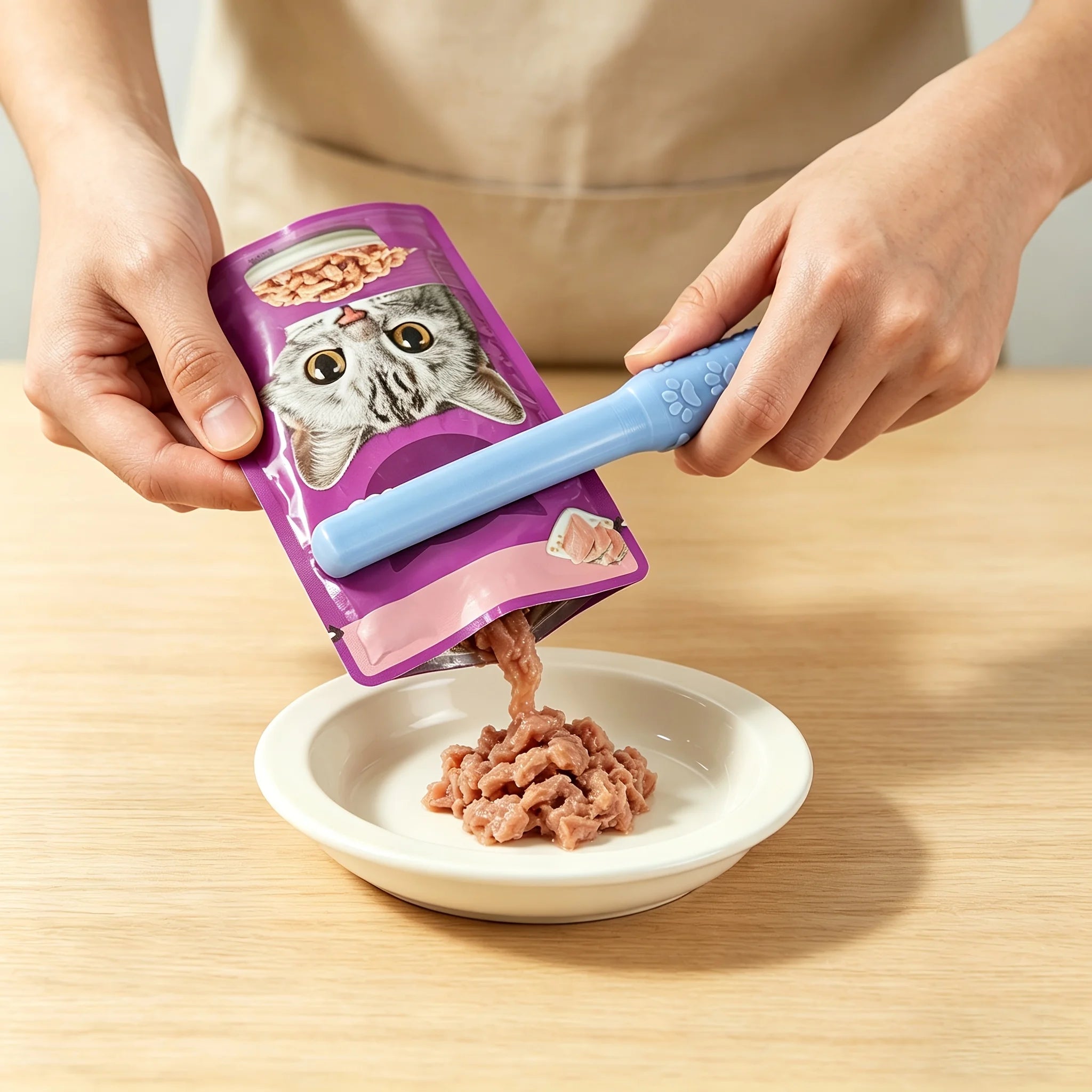 2026 New Pet Wet Food Squeezer Portable Cat Dog Wet Meal Pack Squeezing Tool Protective Nails Easy Clean Durable Squeeze Device