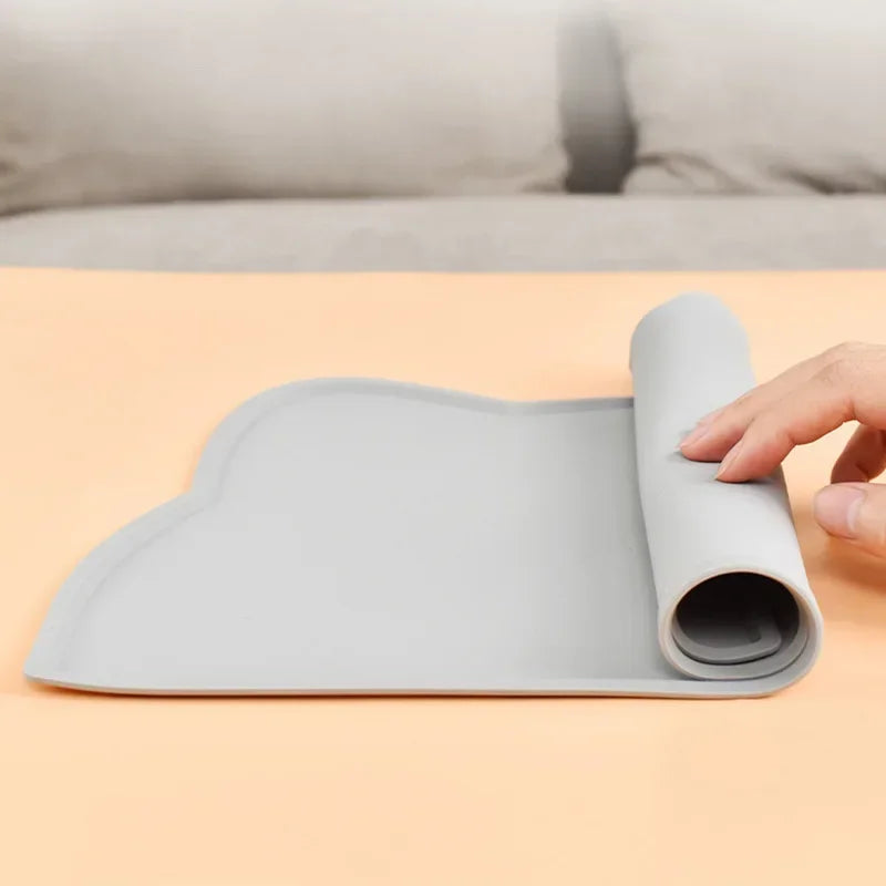Food Grade Silicone Cat Mat Anti-slip Waterproof Leak-proof Pad for Cats & Dogs Easy to Clean Pet Bowl Mat