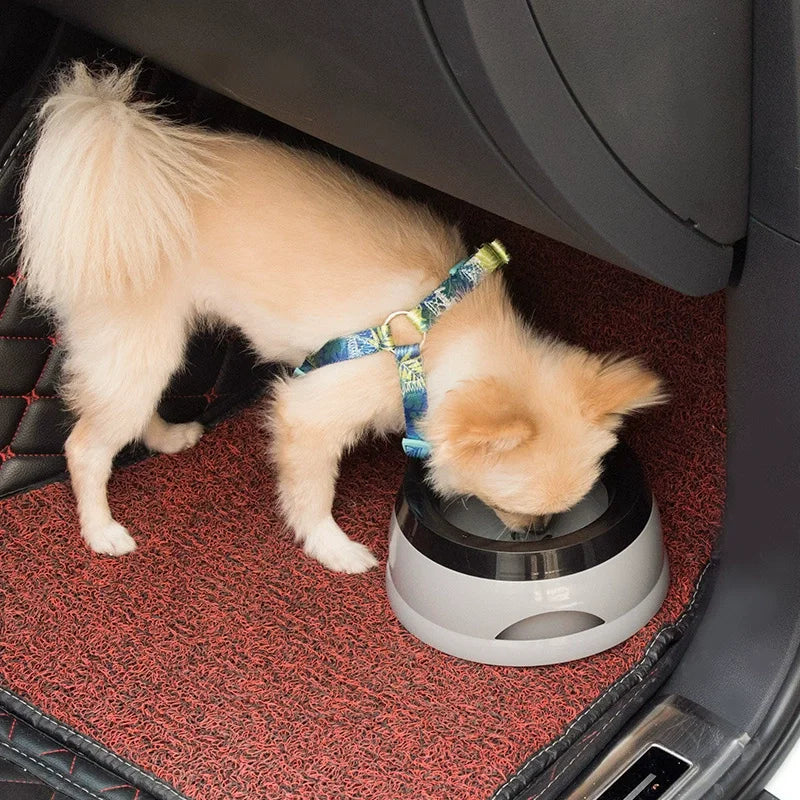 Outdoor Travel Pet Water Bowl Car Anti Slip Anti Splash Floating Water Dispenser Leakproof No Wet Mouth Portable Drinking Bowl