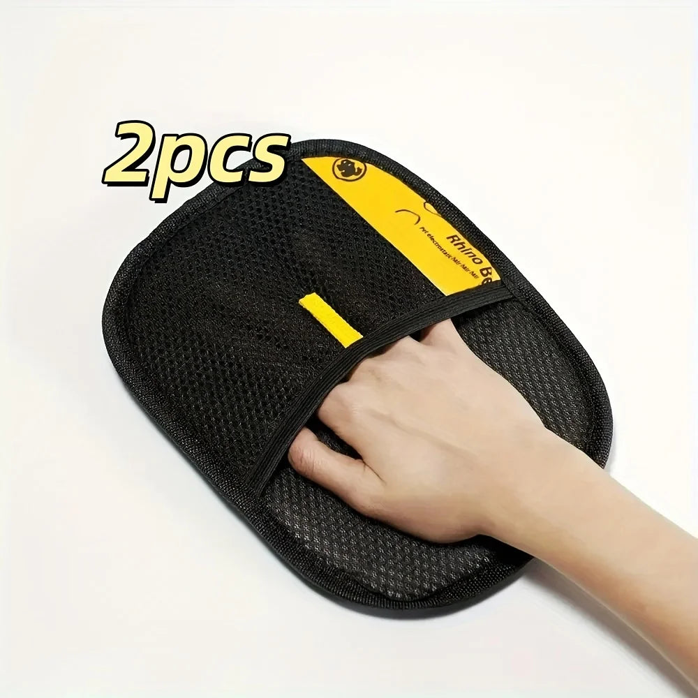 Cat Hair Removal Gloves - Dual Brush Design for Efficient Pet Hair Cleaning on Sofas, Car Seats & Body, Durable Polyester Fiber