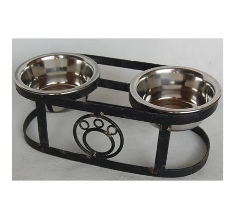 Classic AHO Stainless Steel Dog Bowl Set Adjustable Stand Customized Eco-Friendly Iron Bowls for Hotel Restaurant and Home Use