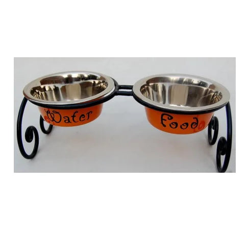 Classic AHO Stainless Steel Dog Bowl Set Adjustable Stand Customized Eco-Friendly Iron Bowls for Hotel Restaurant and Home Use